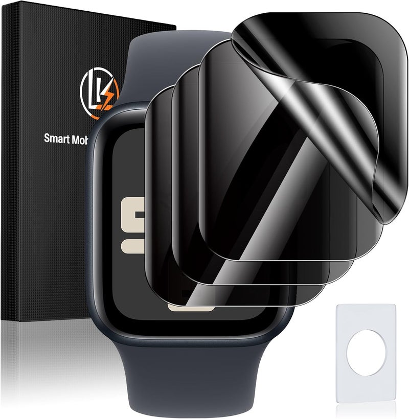 LK 4 Pack for Apple Watch Screen Protector 44mm Privacy, HD Ultra-thin Touch Sensitvie [Anti-Spy] Upgrade Soft TPU Film Apple Watch 44mm Screen Protector Series 6/5/4 SE2, Full Coverage - Image 1